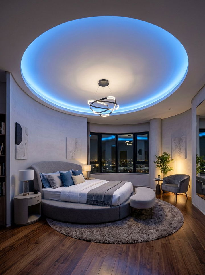 Circular False Ceiling - 30 bedroom false ceiling designs