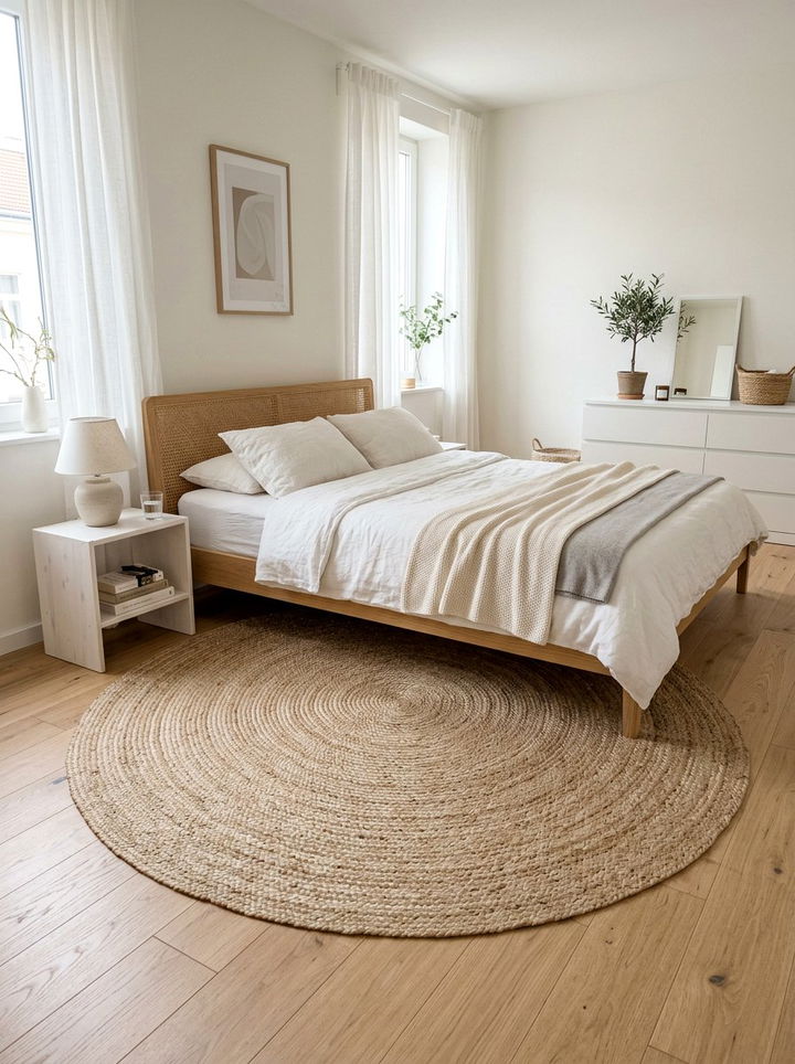 Circular Rug Placement - 30 Korean bedroom ideas