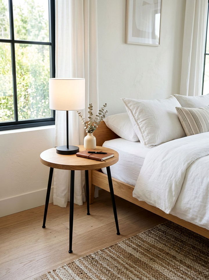 Circular Side Table - 30 scandinavian bedroom ideas