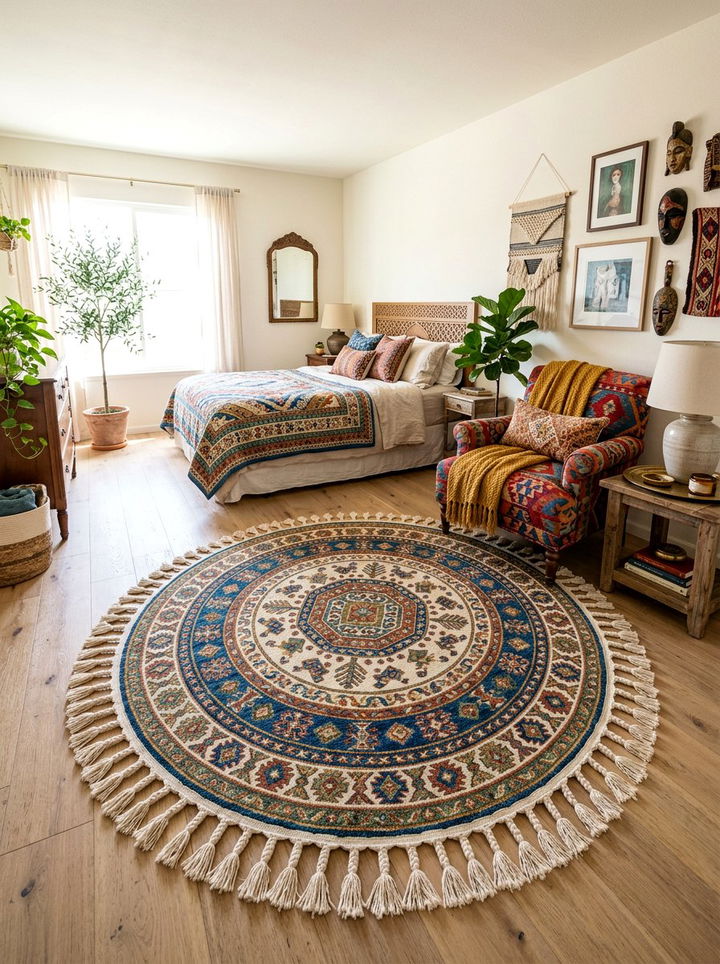 Circular Tassel Rug - 30 bedroom round rugs