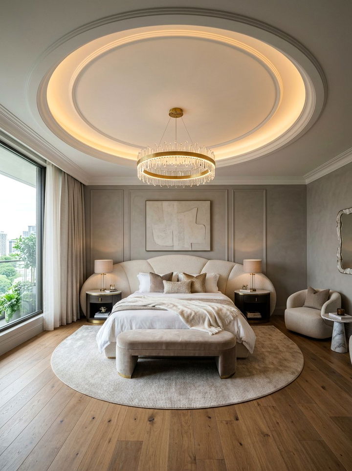 Circular Tray Ceiling - 30 bedroom ceiling ideas
