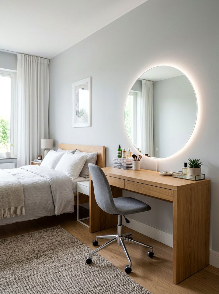 Circular Vanity Mirror - 30 bedroom wall mirrors