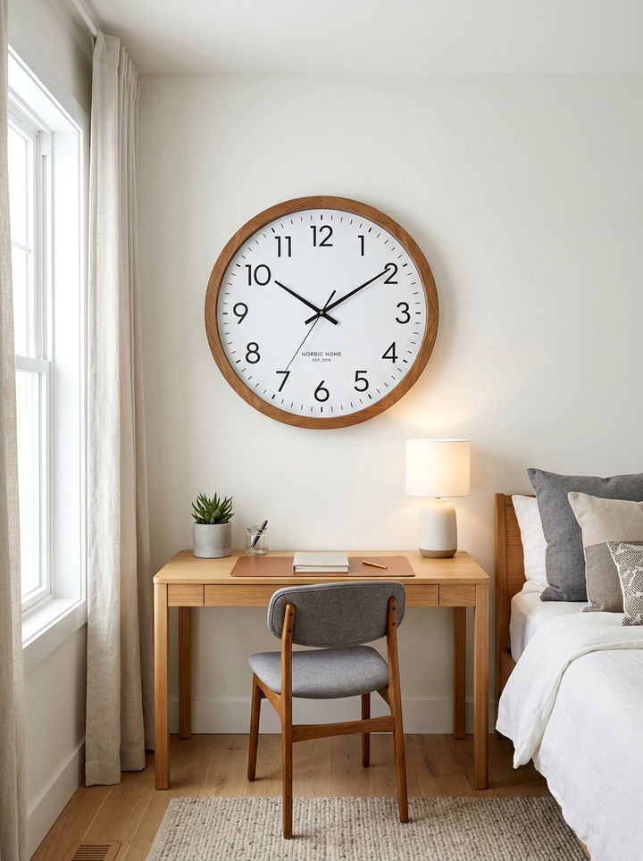 Circular Wall Clock - 30 one day bedroom ideas