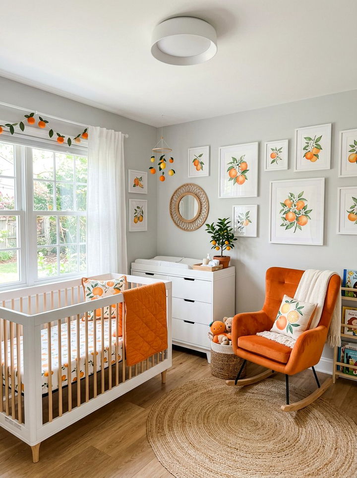 Citrus Orange Nursery - 30 bright orange bedroom ideas
