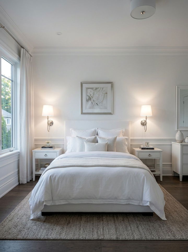 Classic Sconce Lighting - 30 traditional white bedroom ideas