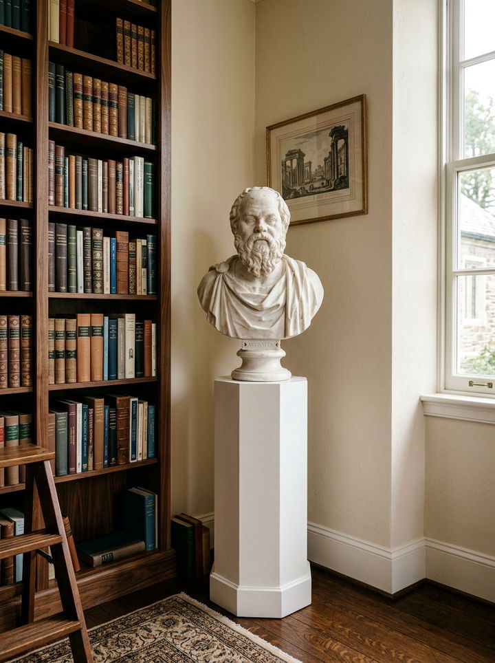 Classical Bust Statue - 30 light academia bedroom ideas