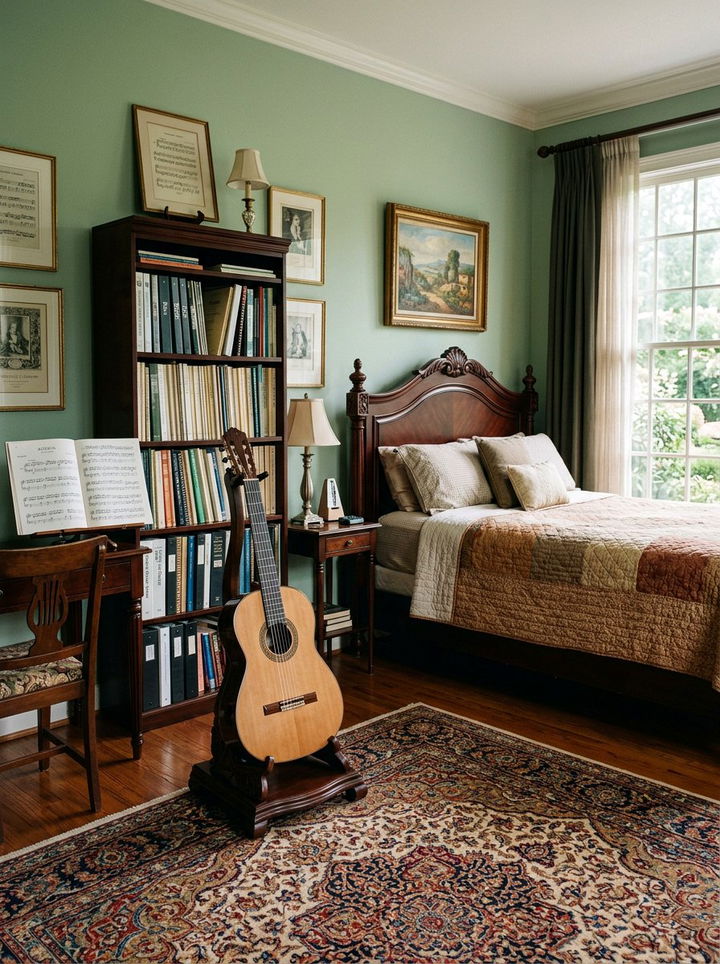 Classical Guitar Room - 30 guitar bedroom ideas
