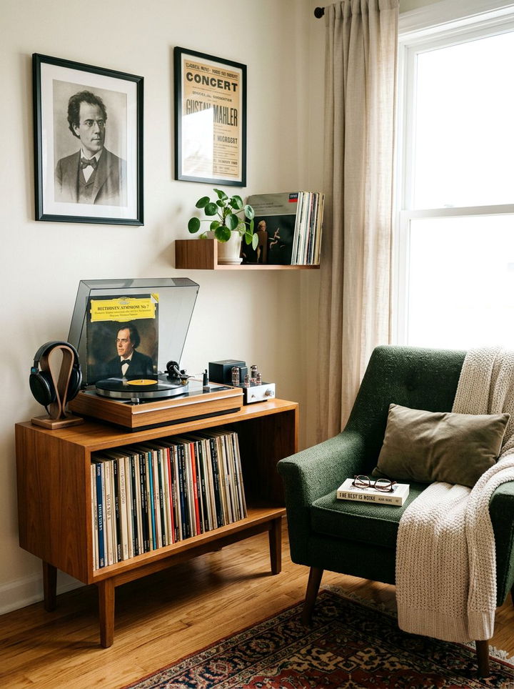 Classical Music Nook - 30 light academia bedroom ideas