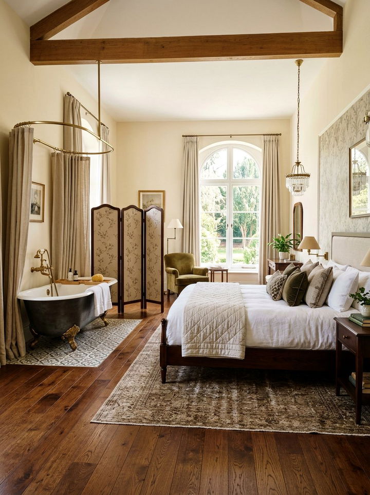 Clawfoot tub in bedroom - 30 period home bedroom ideas