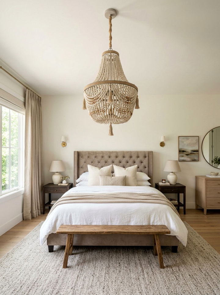 Clay Bead Chandelier - 30 handmade bedroom ideas