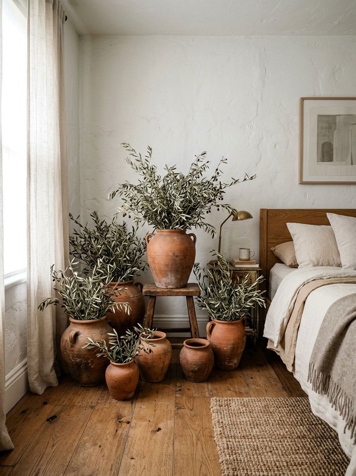 Clay Pot Decor - 30 Mediterranean bedroom ideas