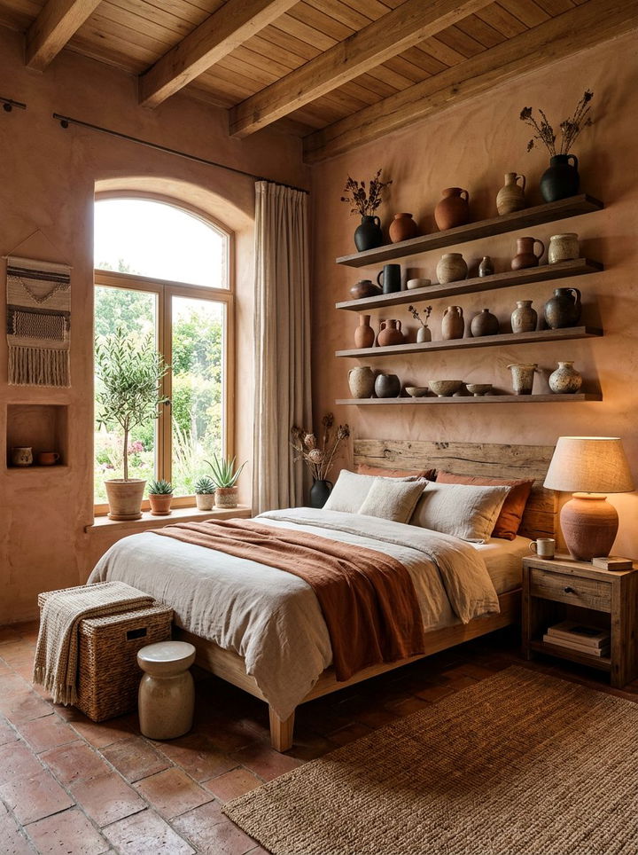 Clay Pottery Bedroom - 30 earthy bedroom ideas