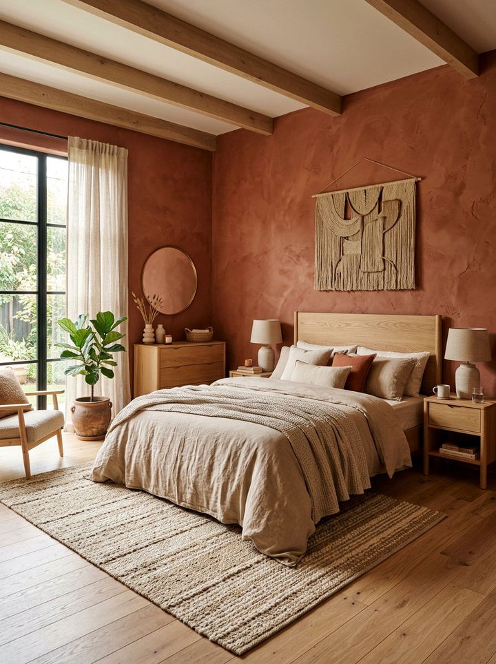 Clay Red Bedroom - 30 muted tone bedroom ideas