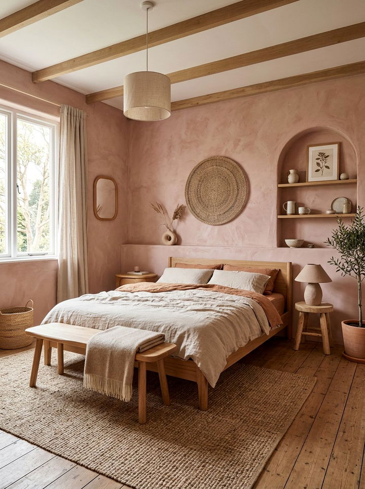 Clay Wall Bedroom - 30 warm tone bedroom ideas