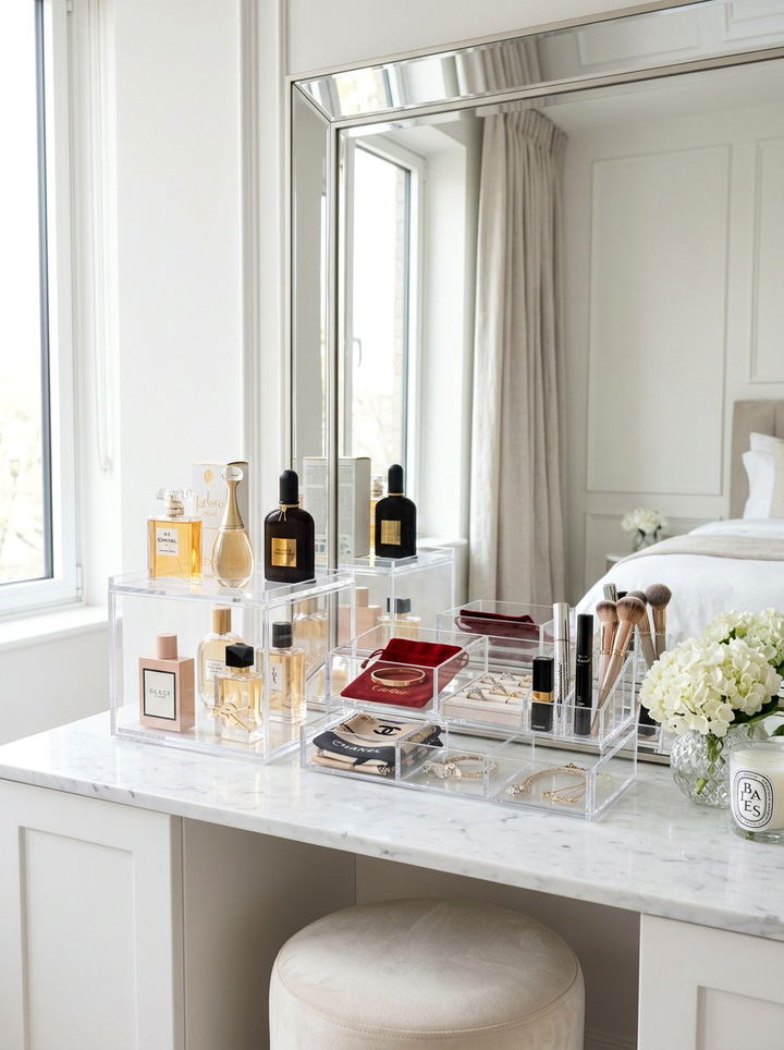 Clear Acrylic Boxes - 30 bedroom storage boxes