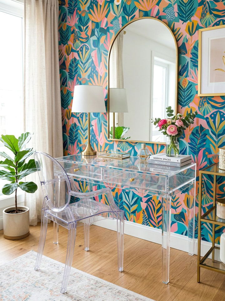 Clear Acrylic Vanity Desk - 30 bedroom vanity tables