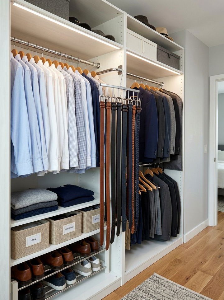 Closet Belt Hanger - 30 bedroom belt organizers