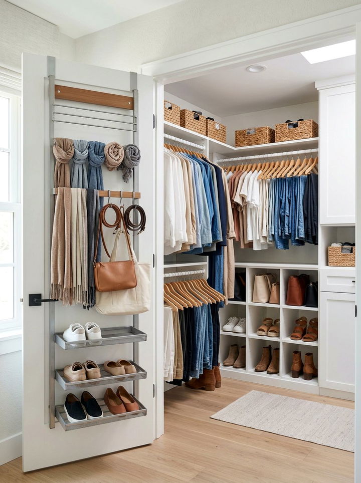 Closet Door Rack - 30 bedroom secret storage ideas
