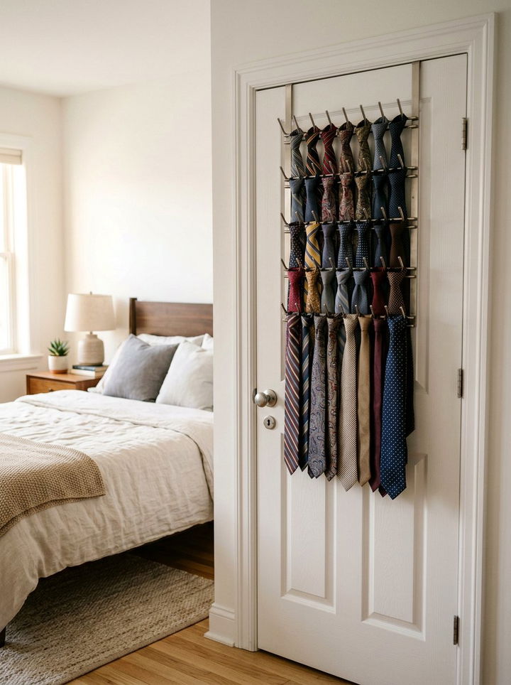 Closet Door Tie Rack - 30 bedroom tie storage ideas