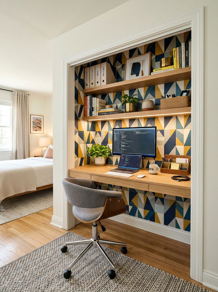 Closet Office Conversion - 30 bedroom workspace ideas
