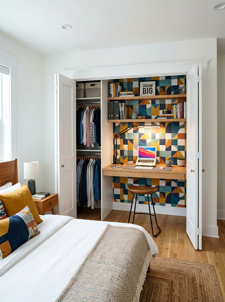 Closet Office Setup - 30 bedroom workstation designs