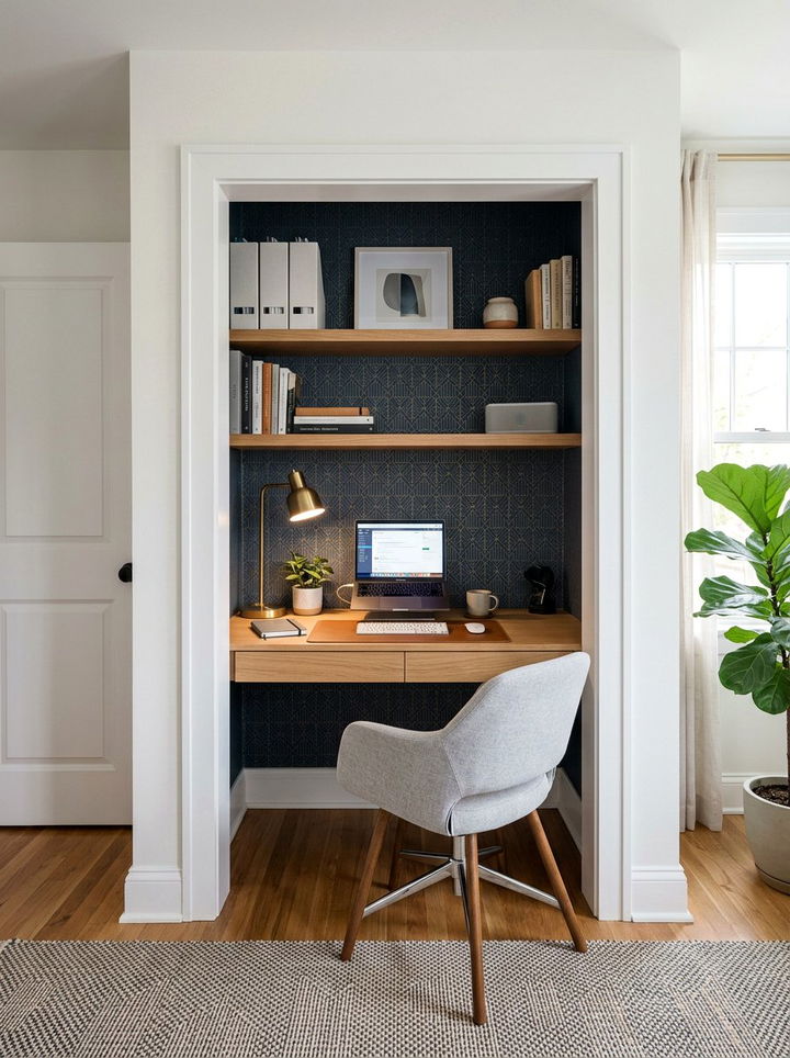 Closet Office Setup - 30 bedroom desk ideas