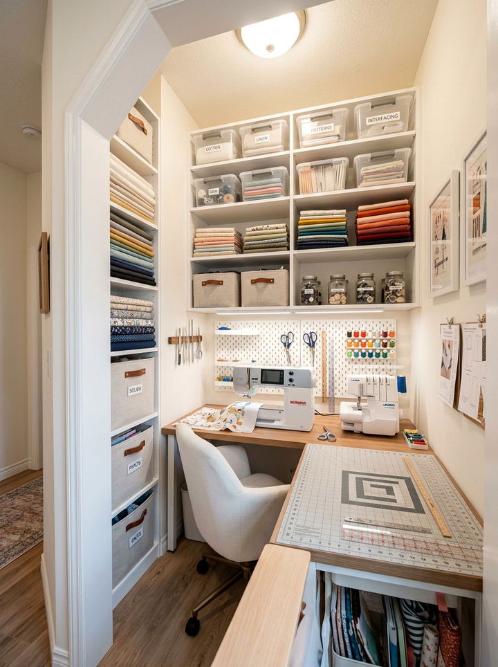 Closet Sewing Space - 30 bedroom sewing nook ideas