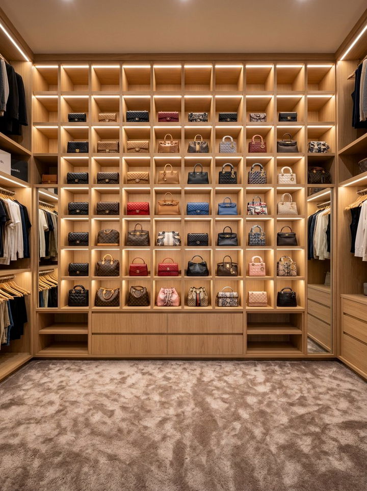 Closet Shelf Cubbies - 30 bedroom bag storage ideas