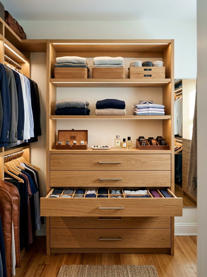 Closet Shelf With Drawers - 30 bedroom closet shelving ideas