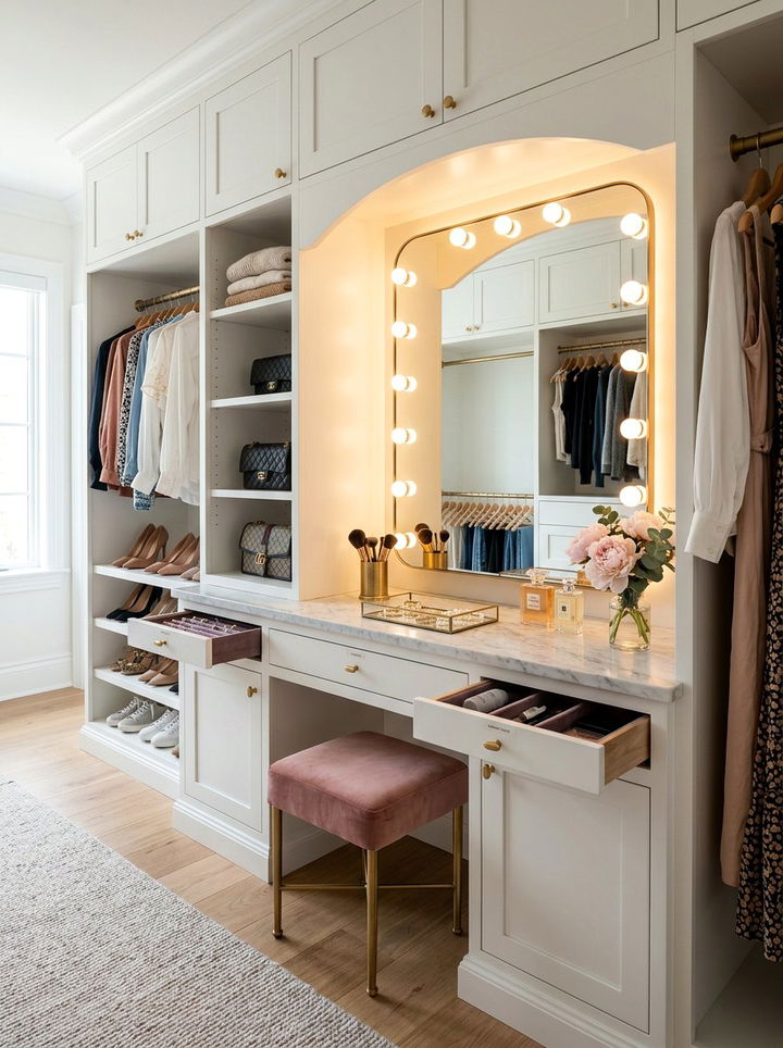 Closet With Vanity Table - 30 bedroom walk-in closet ideas