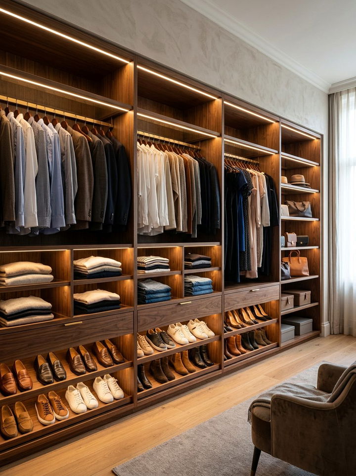 Closet led strip lighting - 30 bedroom led strip lights ideas