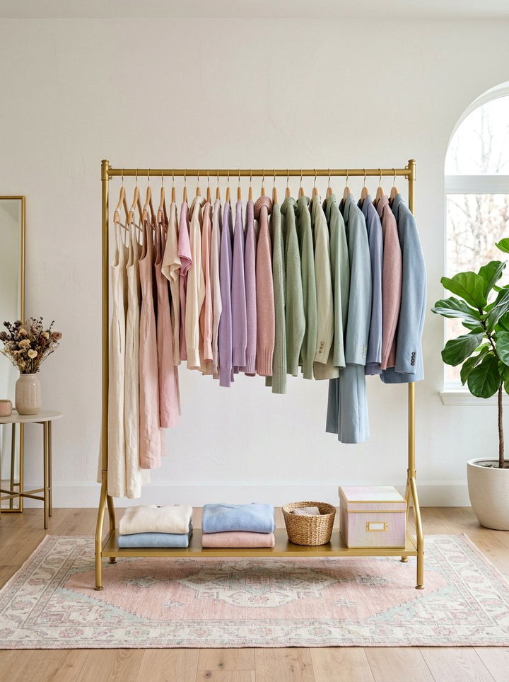 Clothes rack storage - 30 budget bedroom ideas
