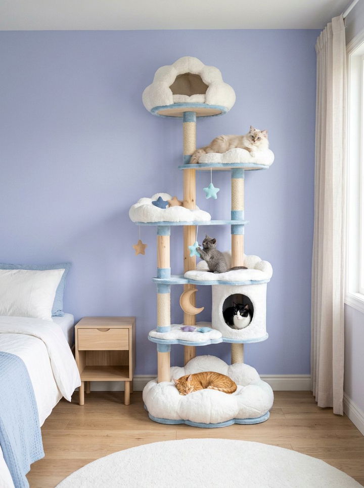 Cloud Cat Tree - 30 cat tree bedroom ideas