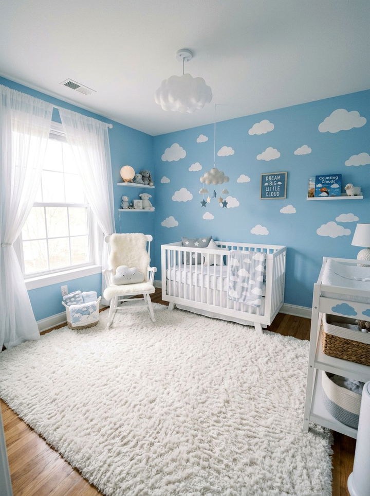 Cloud Nursery Room - 30 newborn bedroom ideas