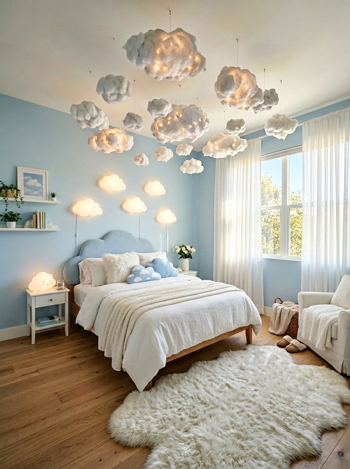 Cloud Theme Bedroom - 30 kawaii bedroom ideas