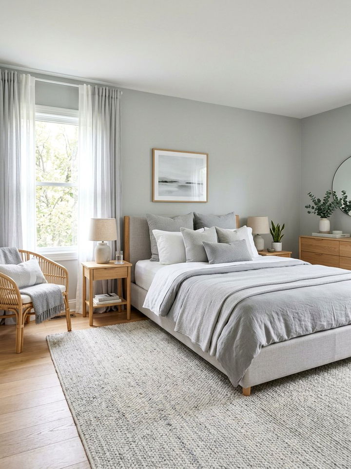 Cloud gray airy bedroom - 30 all gray bedroom ideas