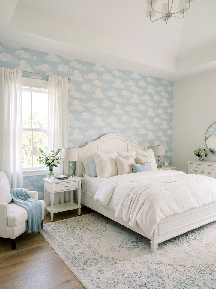 Clouds pattern bedroom wallpaper - 30 bedroom wallpaper ideas