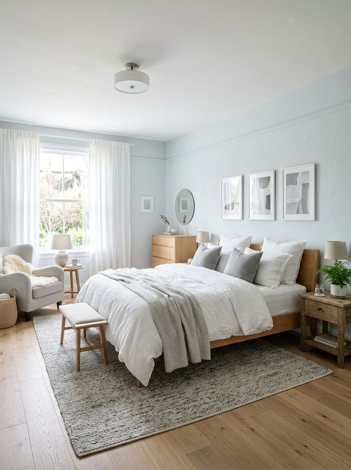 Cloudy Gray And White Bedroom - 30 gray and white bedroom color combo