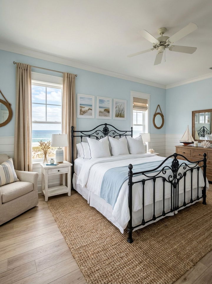 Coastal Bedroom Black Bed Frame - 30 coastal black bedroom ideas