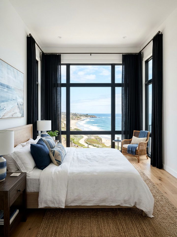 Coastal Bedroom Black Curtains - 30 coastal black bedroom ideas