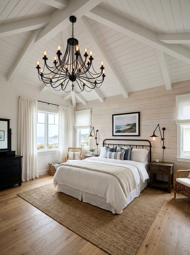 Coastal Bedroom Black Lighting - 30 coastal black bedroom ideas