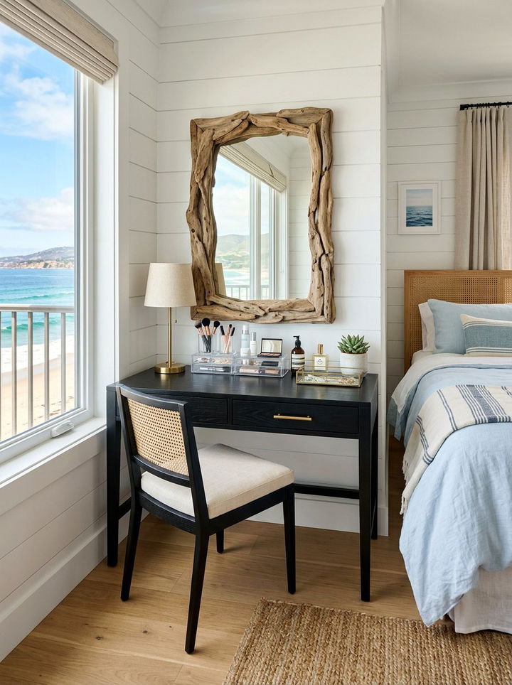 Coastal Bedroom Black Vanity - 30 coastal black bedroom ideas