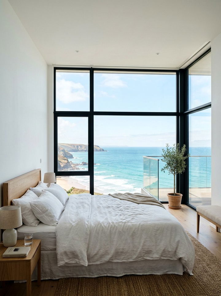 Coastal Bedroom Black Window Frame - 30 coastal black bedroom ideas