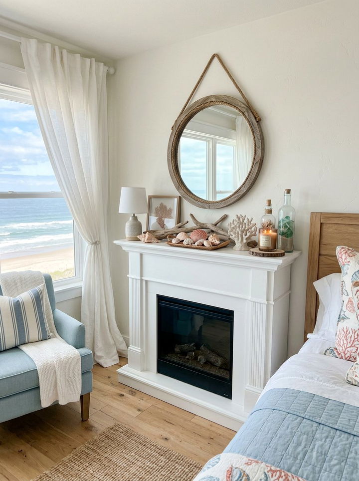 Coastal Bedroom Mantel - 30 bedroom fireplace mantels