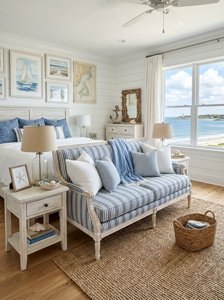 Coastal Bedroom Settee - 30 bedroom settees