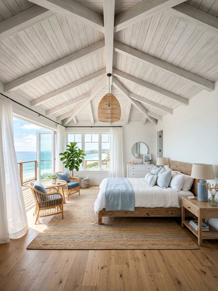 Coastal Bedroom Vaulted Ceiling - 30 bedroom vaulted ceiling ideas