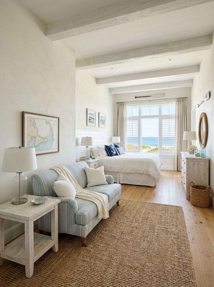 Coastal Bedroom With Blue Loveseat - 30 bedroom loveseats