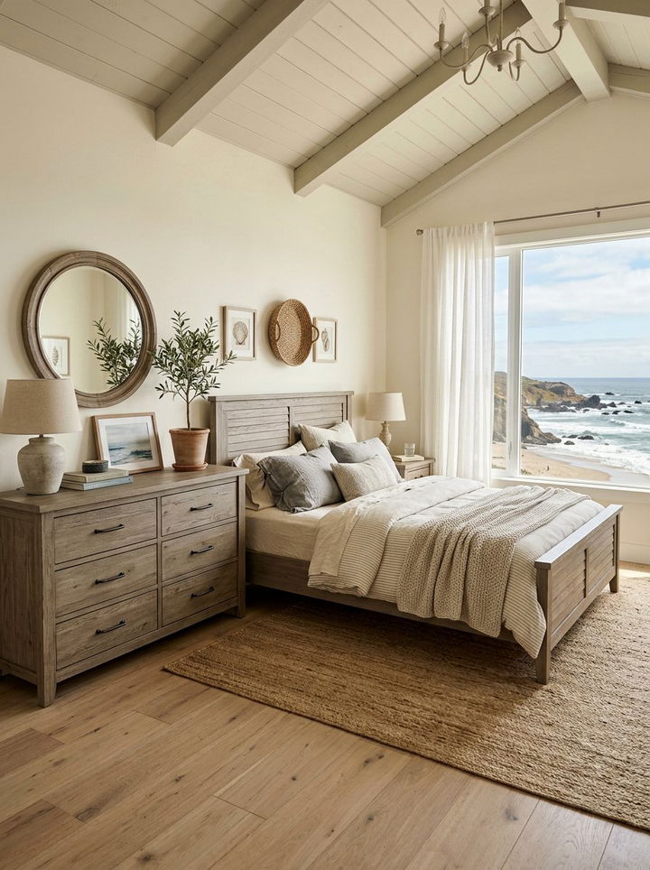 Coastal Bedroom With Weathered Oak Furniture - 30 coastal beige bedroom ideas