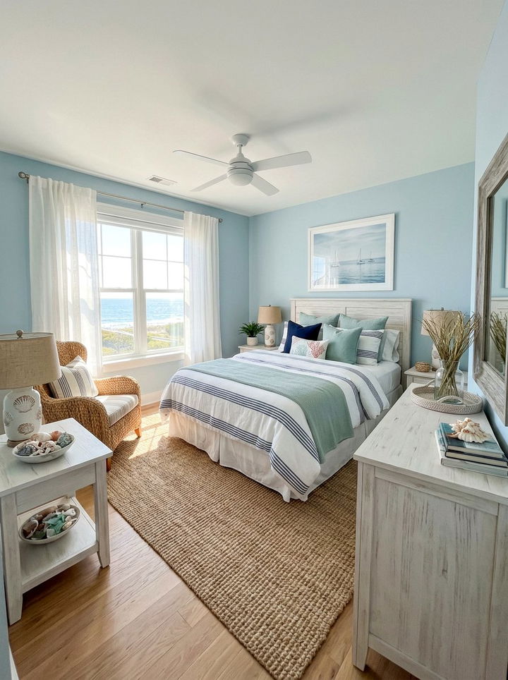 Coastal Blue Bedroom - 30 bedroom styling ideas