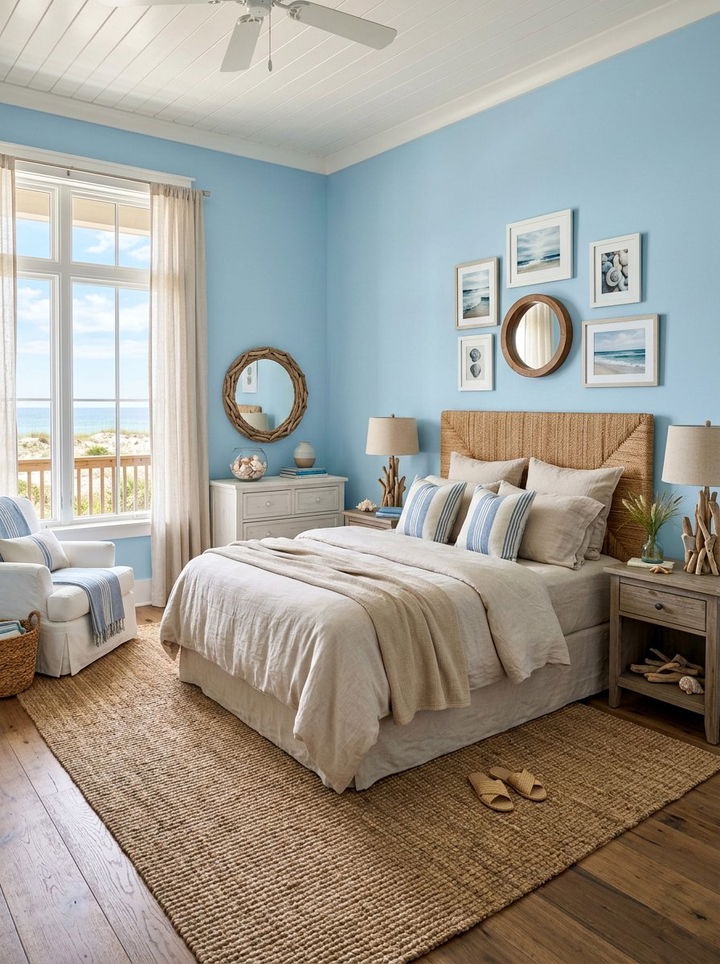 Coastal Blue Bedroom - 30 cool blue bedroom ideas